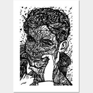 FEDERICO GARCIA LORCA ink portrait .1 Posters and Art